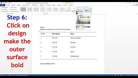 How to design table in APA style in MSword?