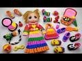DIY How to Make Polymer Clay Miniature Doll Shoes, Makeup Set | DIY Miniature Footwear | #Theglay#28