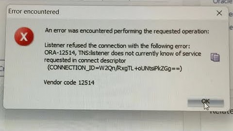 TNS: listener does not currently know of service requested in connect descriptor (fix)