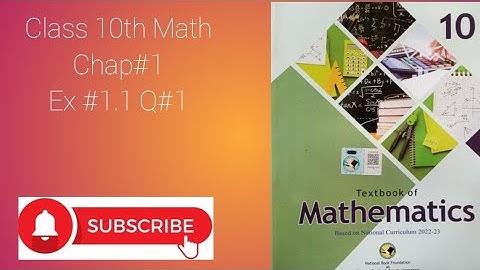 Class 10 l Ex 1.1 l  Q # 1 l National Book Foundation