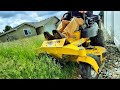 Satisfying Tall Grass Mowing | Overgrown Lawn Makeover + Stripes