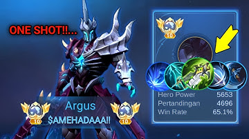 WTF!! ARGUS DIRE HIT WITH CRITICAL AUTO ONE HIT DELETE🔥| ARGUS BEST BUILD AND EMBLEM 2024 | #MLBB