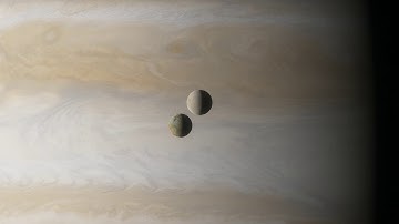 Io and Europa passing by Jupiter