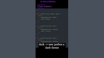 💻 CSS 41a 💻 prefers color scheme media feature 💻 #css #css3 #csscourse #html #html5 #omg