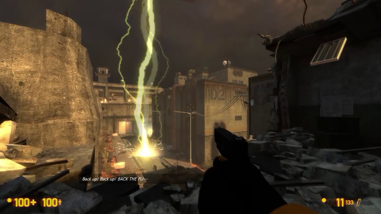 Black Mesa - Enemy air/Tank destruction Scene ("Back up! BACK UP! BACK THE FU-!")