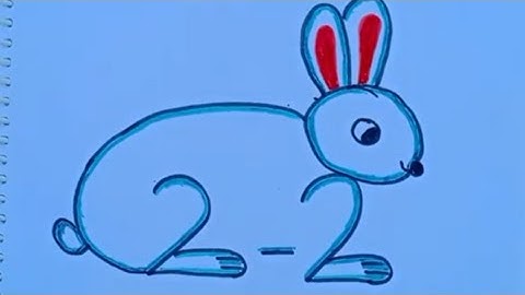 How to draw rabbit drawing from 22 number||rabbit drawing step by step ||cute rabbit pencil drawing
