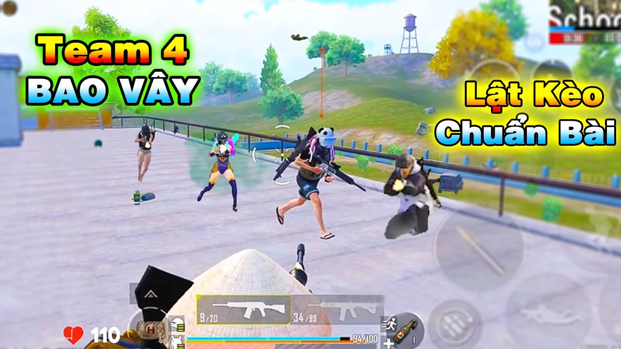 Sáp Lá Cà Với Team 4 Tại School - Xử lý tình huống chuẩn bài cận chiến [PUBG Mobile]