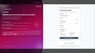 Signing up for the AI Use Case Validator