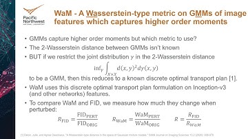 Evaluating generative networks using Gaussian mixtures of image features