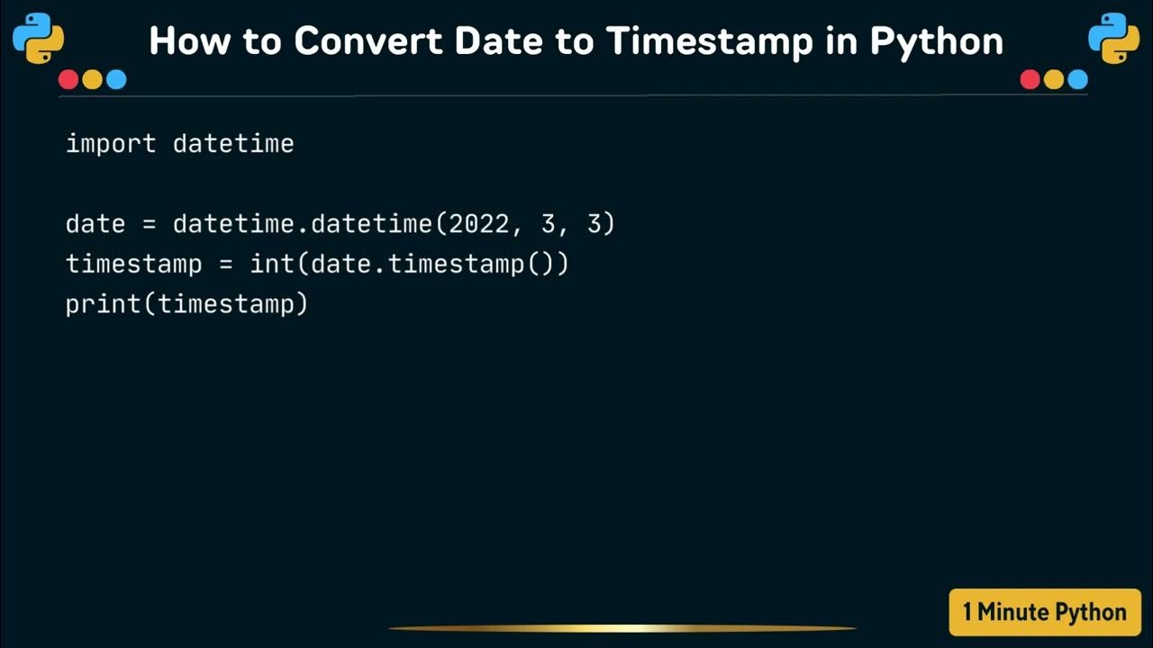 How To Convert Date To Timestamp In Python YouTube how-to-convert-date-to-timestamp-in-python-youtube