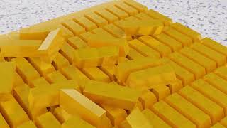 Gold Bars Stack   Free Stock Footage720P HD