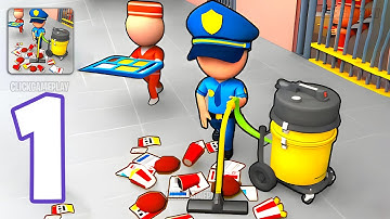 Prison Boss Gameplay Walkthrough Part 1 - Tutorial High Security Prison Cleanup (Android,iOS)