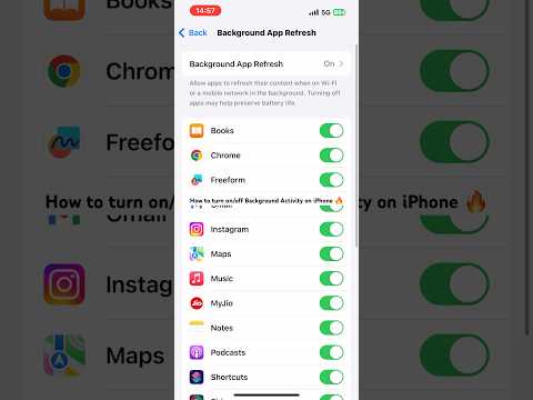 How to turn on/off Background Activity on iPhone 🔥#apple #howto #iPhone #iphonetricks #shortsfeed