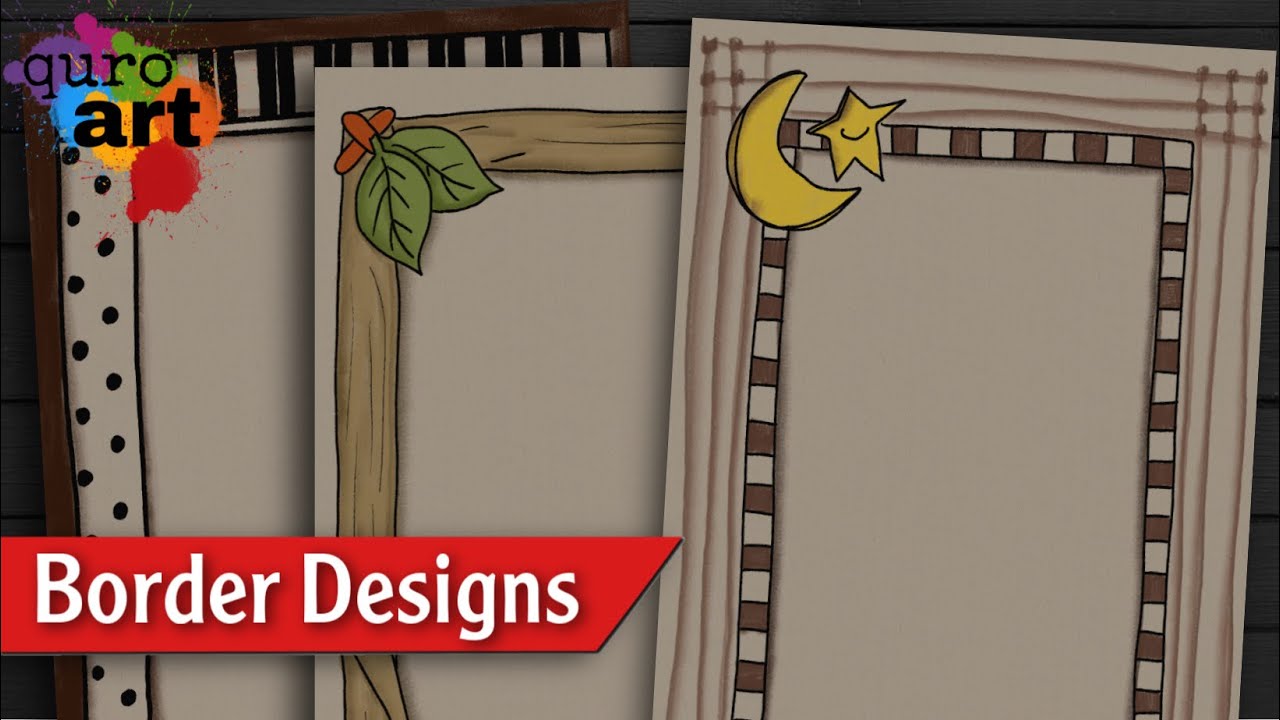 Color Paper Border designs on paper Front Page Design for School