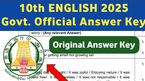 10th English  Public Govt Official answer key 2025