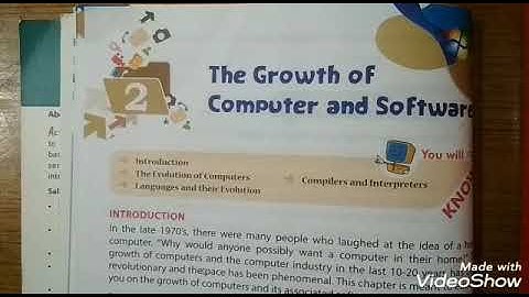 Class 6th| Chapter 2: The Growth Of Computer & Software (Part 1)