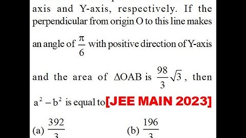 A straight line cuts off the intercepts OA = a and OB = b on the positive directions of X-axis and Y