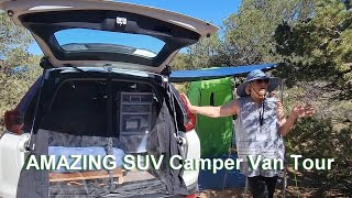 VAN TOUR: AMAZING SUV camper. Solo senior woman