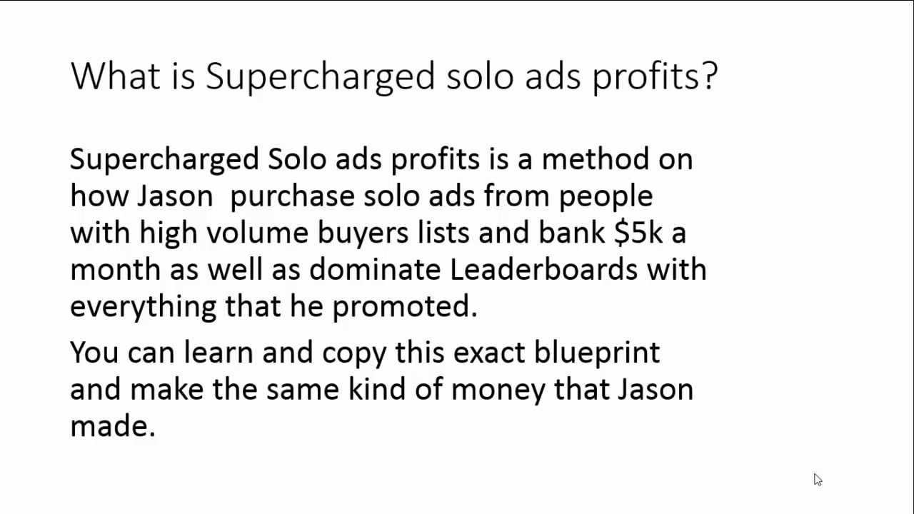 Supercharged SOLO Ads Profits Review