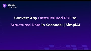 Converting Unstructured PDFs to Structured Formats
