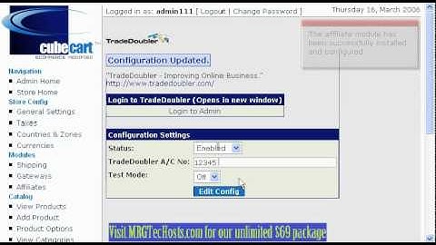 [MRGTecHelp.com CUBECART Tutorial Series] Managing affiliate programs in CubeCart