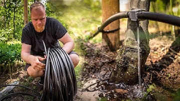 Automatische Bewässerung im Wald: 200m lange Bewässerungsanlage für neu gepflanzte Bäume