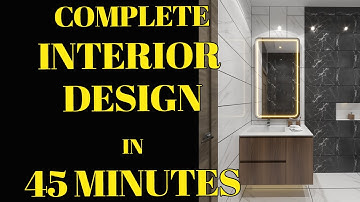Complete BATHROOM INTERIOR DESIGN in 45 MINUTES | SKETCHUP | VRAY