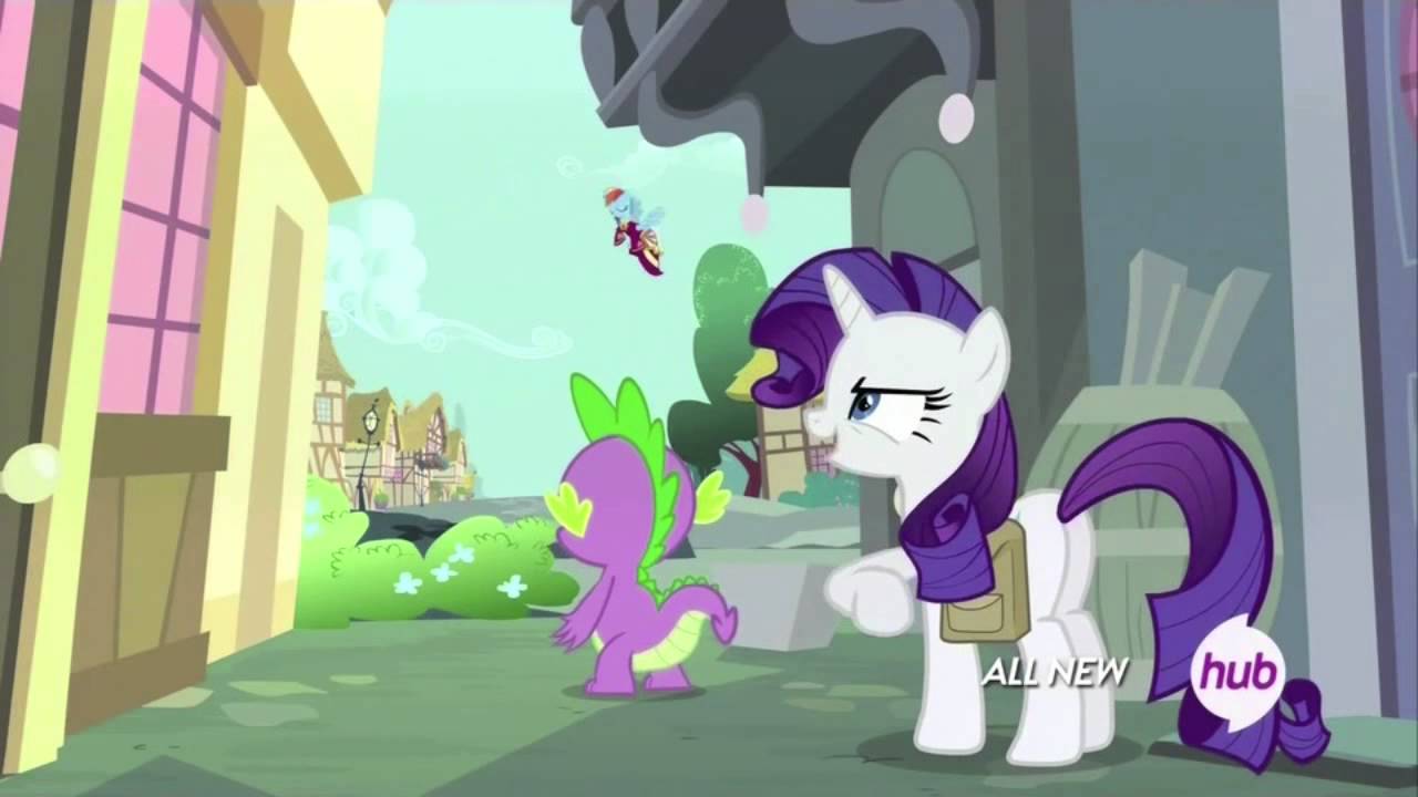 Rainbow Dash getting an unexpected dress