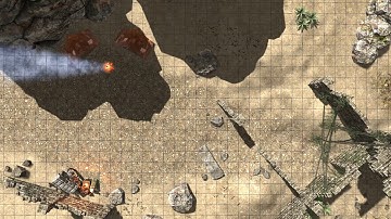 D&D Animated Encounter Battle Map - Ruins Campsite