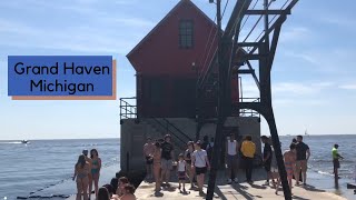 Grand Haven, Michigan Coast Guard City USA Pier Walk & Beach!