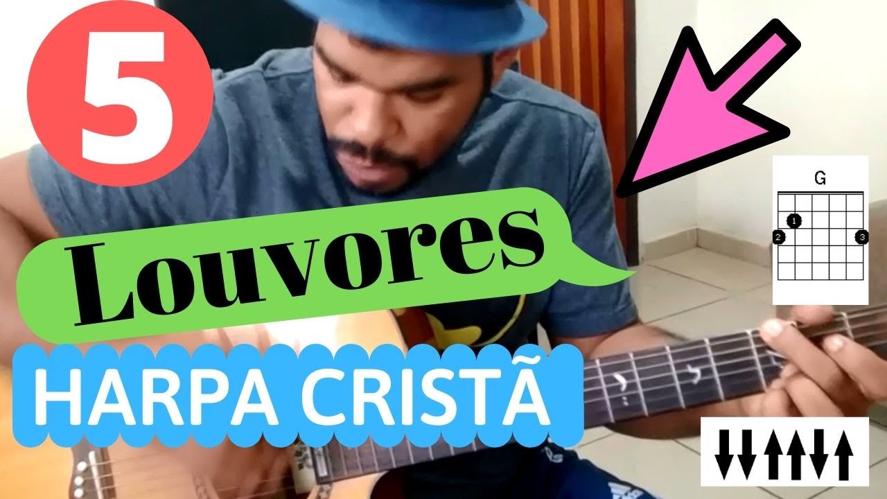 4 Louvores Super Famosos da Harpa Cristã Com 3 ACORDES FÁCEIS (Aula violão)