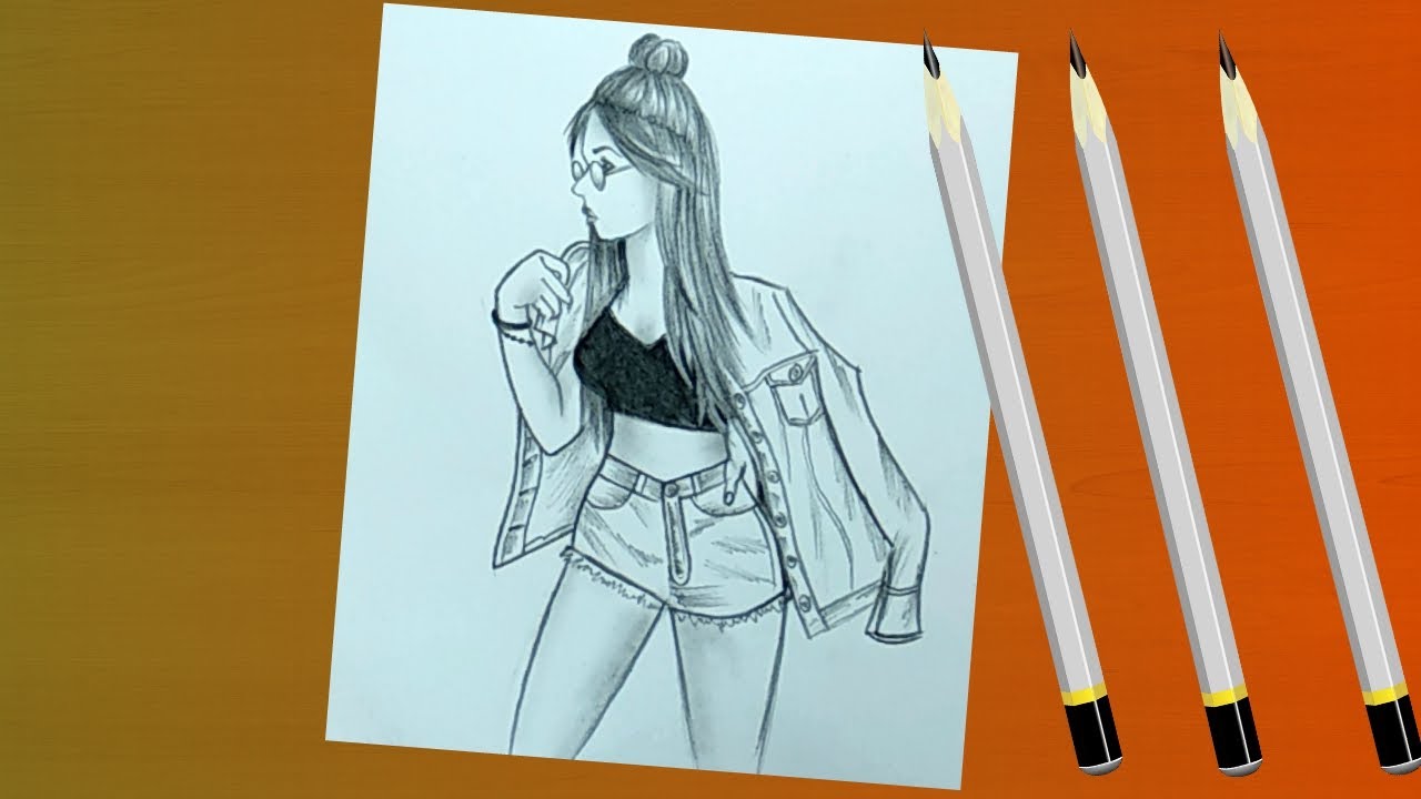 Pencil Drawing And Shading A Stylish Girl Step By Step - YouTube