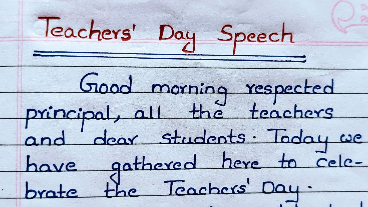 speech writing on teachers day pdf