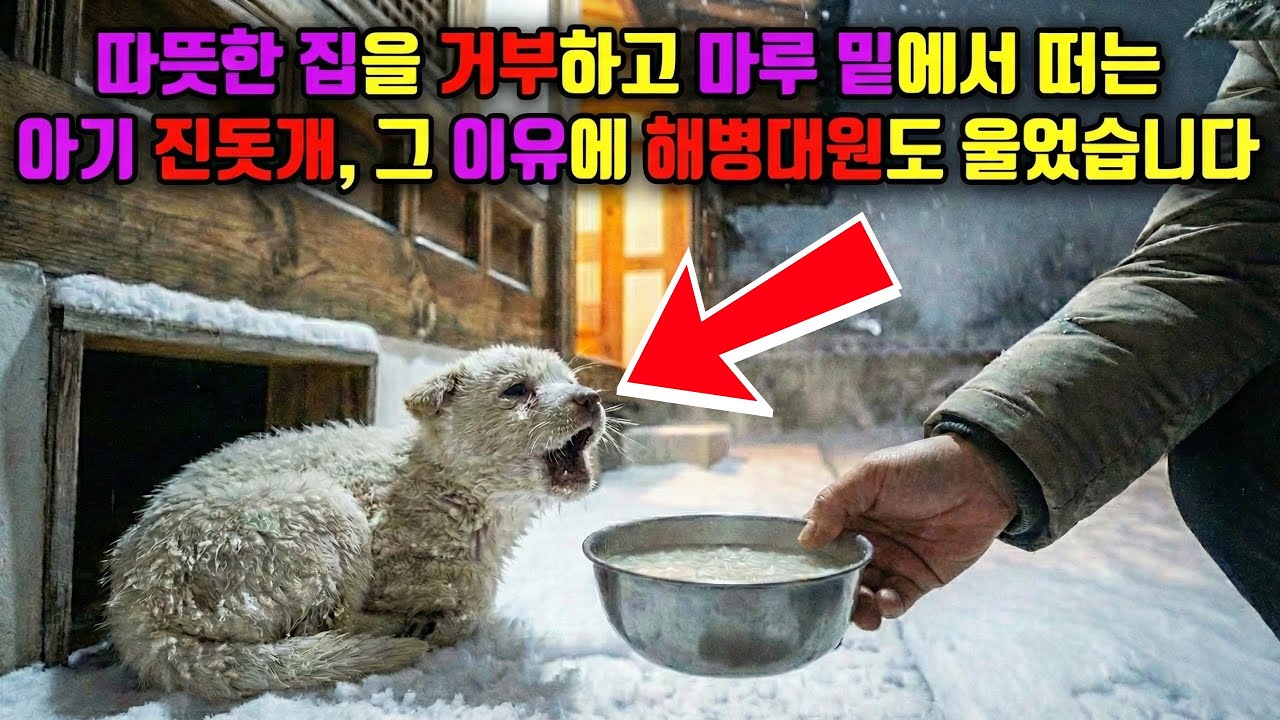 따뜻한 집을 거부하고 마루 밑에서 떠는 아기 진돗개, 그 이유에 해병대원도 울었습니다
