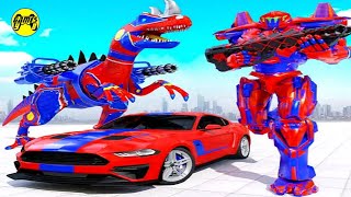 Flying Dino Transform Car Robot Game - Android Gameplay screenshot 4