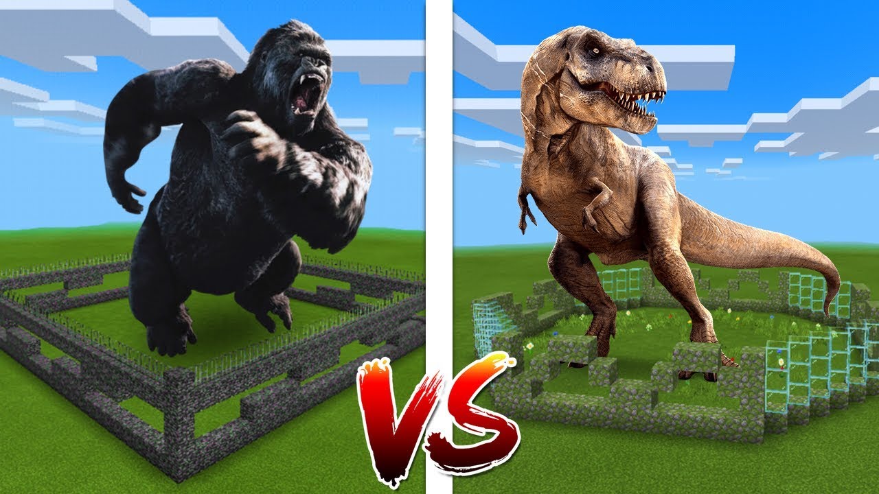 KING KONG FARM vs TREX FARM in Minecraft PE YouTube