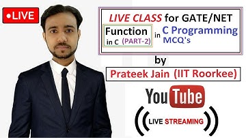 Most Important Points of Function in C (PART-3) LIVE CLASS with Prateek Jain