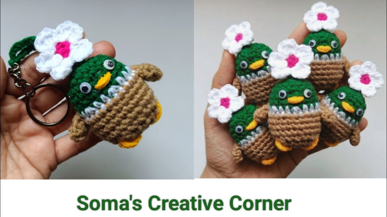 Crochet duck bag charm - easy tutorial | Crochet amigurumi duck keychain/bagcharm ||
