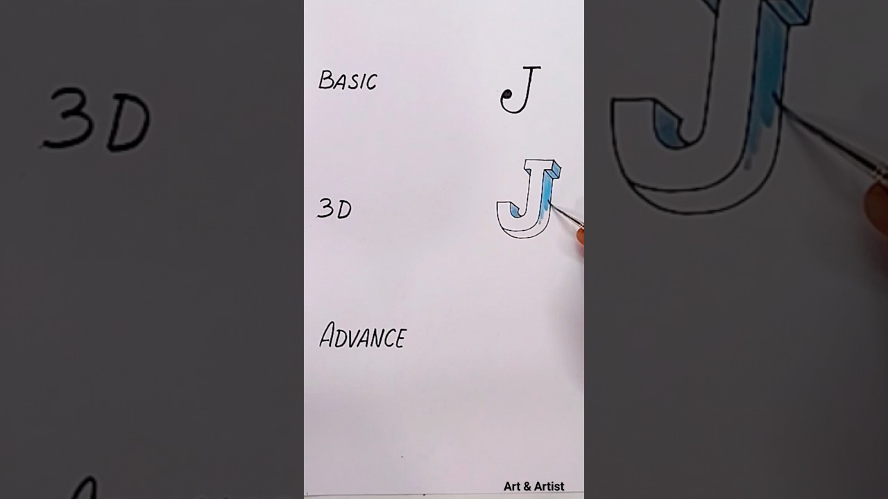 3 different styles on the alphabet J 