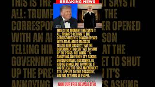 BREAKING: Trump forced to sit through an AI "No Kings" video lecturing him on press freedom