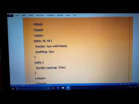 Table border spacing in HTML , HTML Table Border Spacing , HTML Course ...