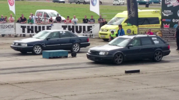Audi S4 Avant 2.2TQ vs Audi 200 20VTQ 1/4 mile drag race