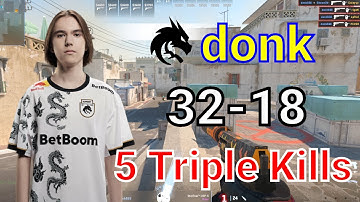 CS2 donk pov Faceit Dust2 (32-18) Quadro Kills! & 5 Triple Kills! | Jun 19, 2024 | #cs2 #csgo