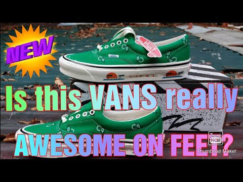 green vans on feet