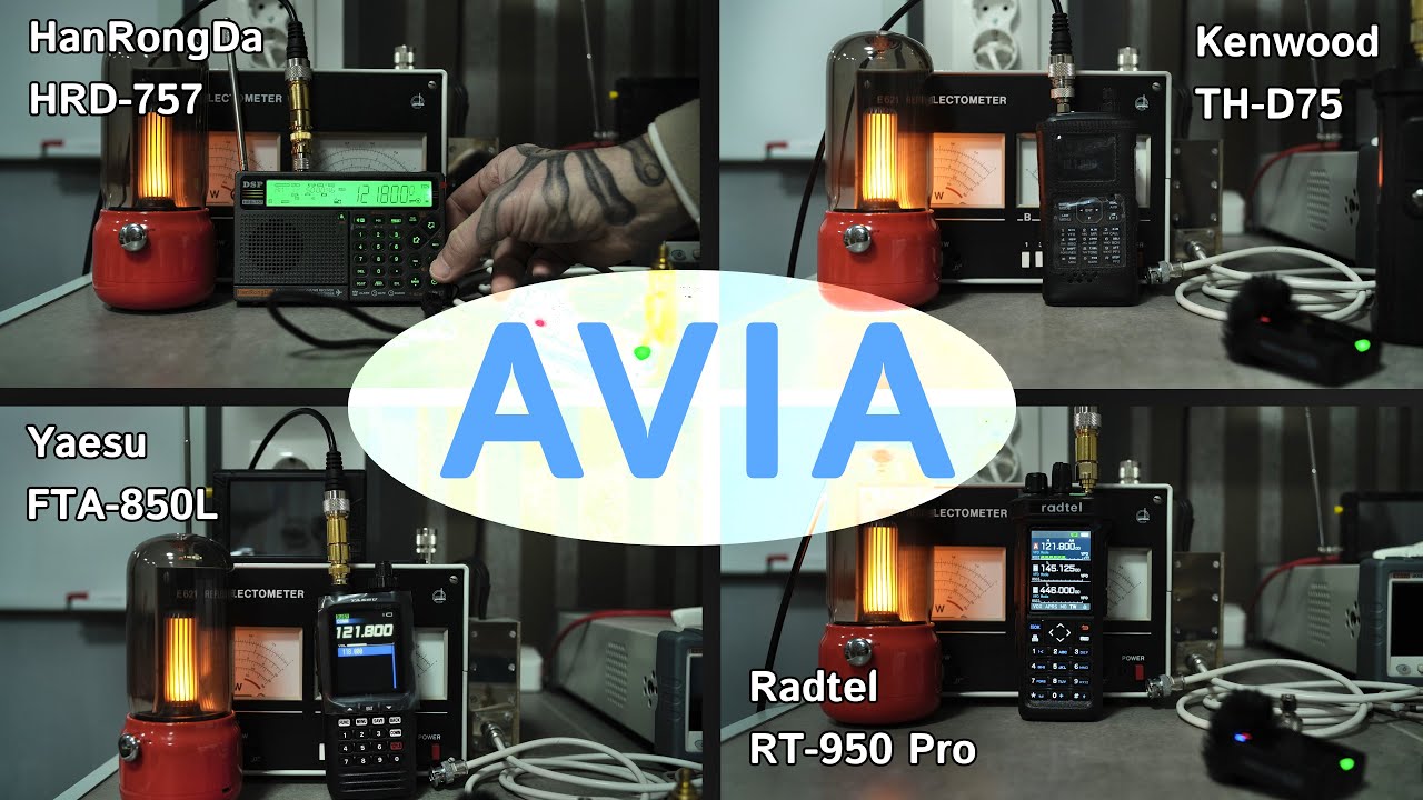 Авиа-диапазон на приемнике HanRongDa HRD-757, Yaesu FTA-850L, Radtel RT-950 Pro и Kenwood TH-D75