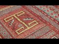 Antique Verneh Caucasus Rug in Red with Stylized Geometric Grids - Rug &amp; Kilim -36714