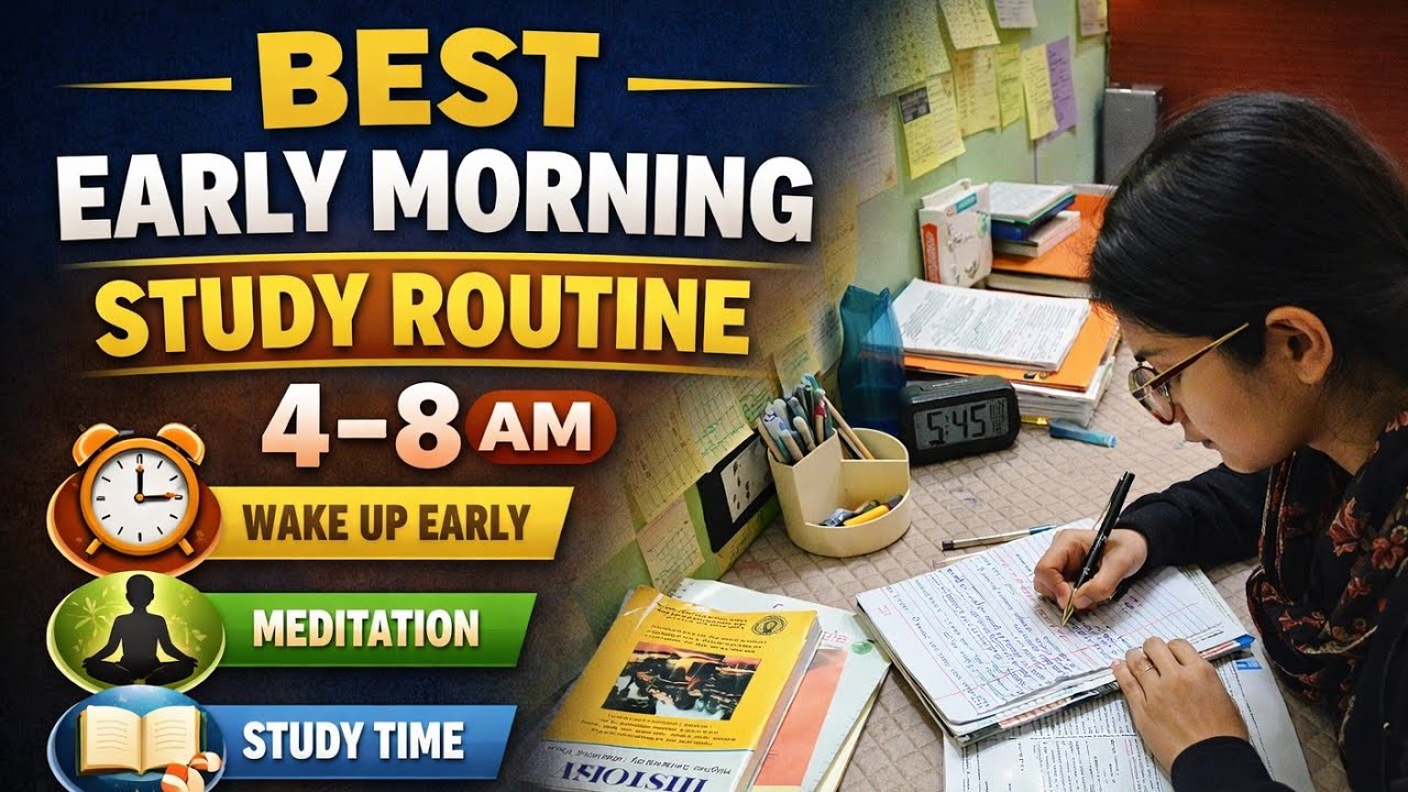 Study Morning Routine Best Early Morning Study Routine (4–8 AM)#study#morningstudy#livestream ...