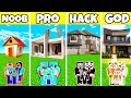 Minecraft Battle : Modern Dream House Build Challenge - Noob vs pro vs hacker vs god
