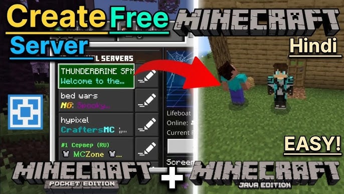 Create a Free Minecraft Server without ATERNOS to Play with  Friends😨BEDROCK and JAVA — Eightify