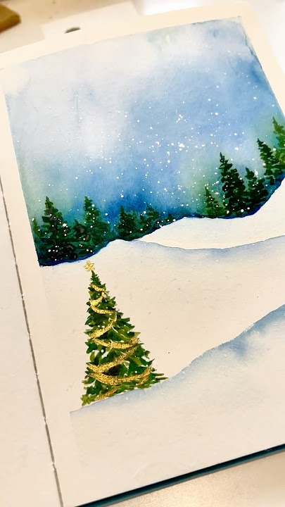Holiday landscape in watercolor